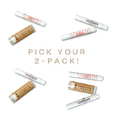 Pick Your 2-Pack Hero Image featuring all 3 SIN-MIN Lip Balms