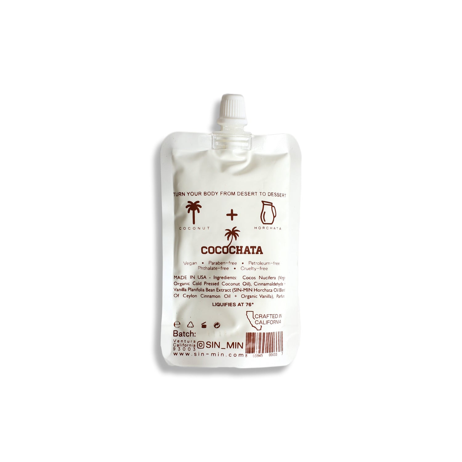 SIN-MIN Cocochata Body Beverage packaging back