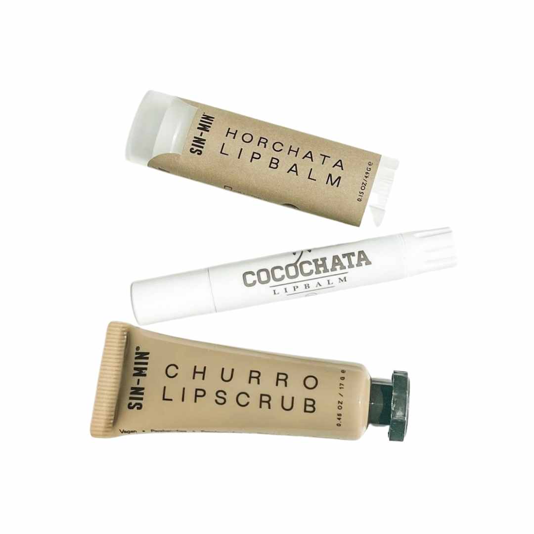 Horchata Lip Balm, Cocochata Lip Balm, and Churro Lip Scrub Bundle