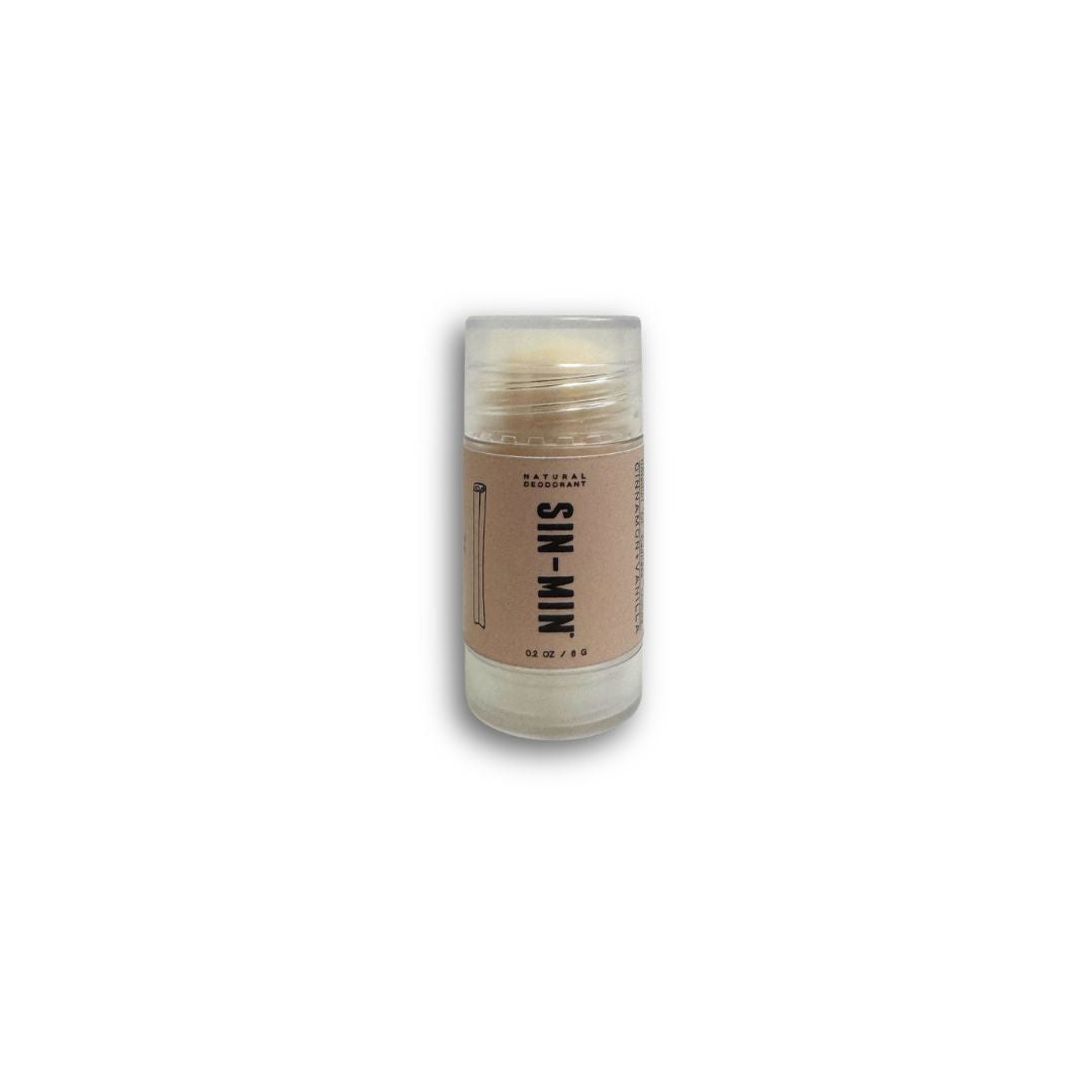 Mini deodorant with white background