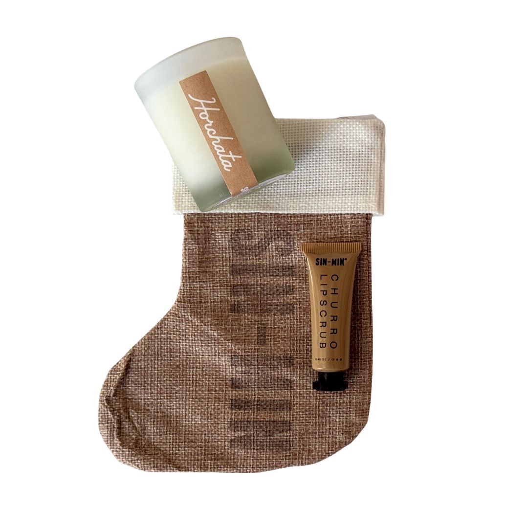 burlap stocking with SIN-MIN products