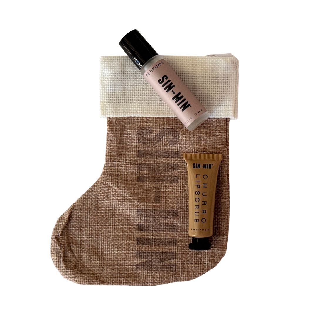 burlap stocking with SIN-MIN products