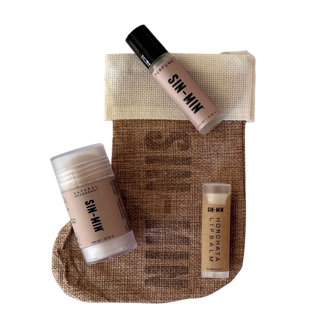 burlap stocking with SIN-MIN products