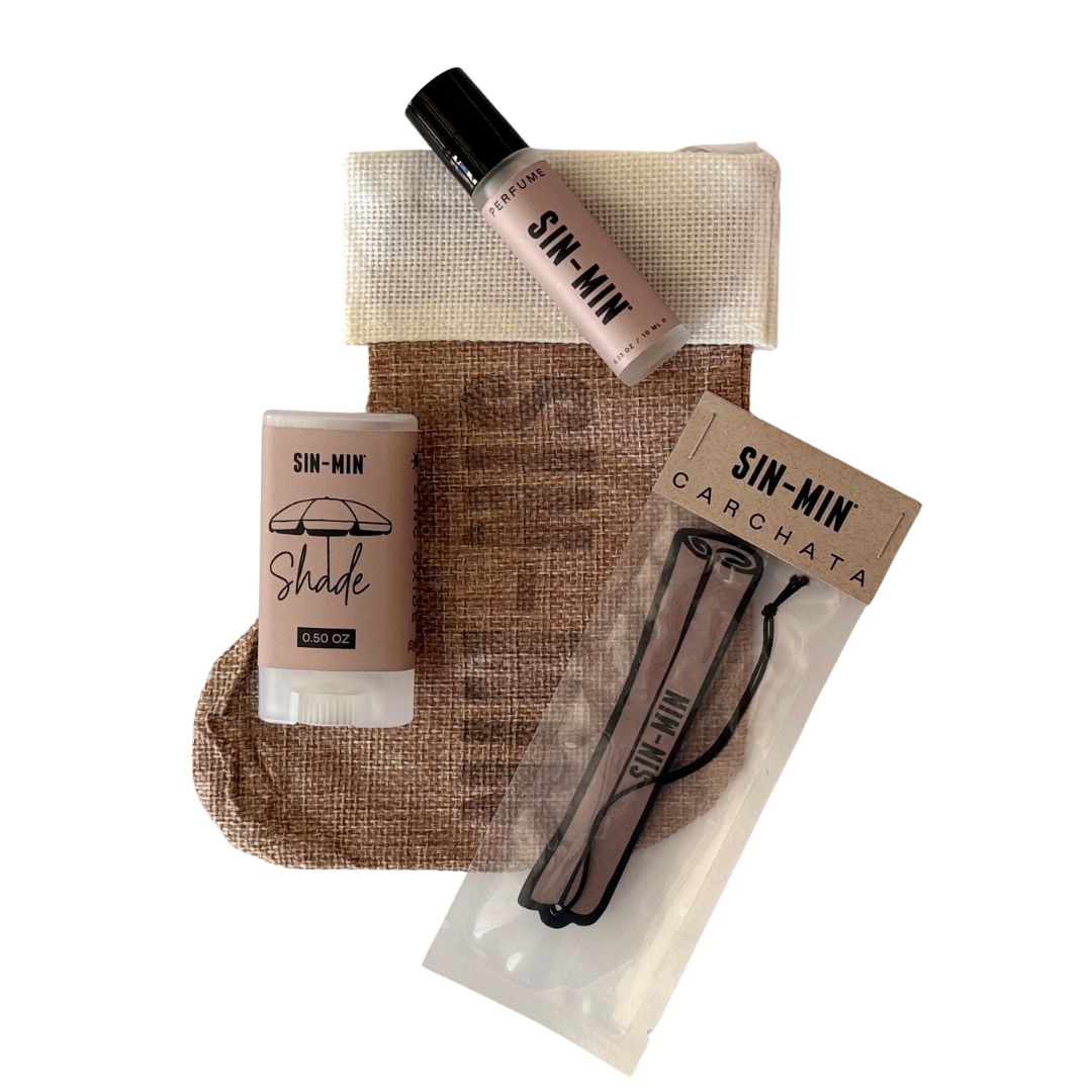 burlap stocking with SIN-MIN products